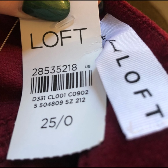 LOFT Velvet Skinny Pants in Rich Bordeaux - Picture 4 of 4